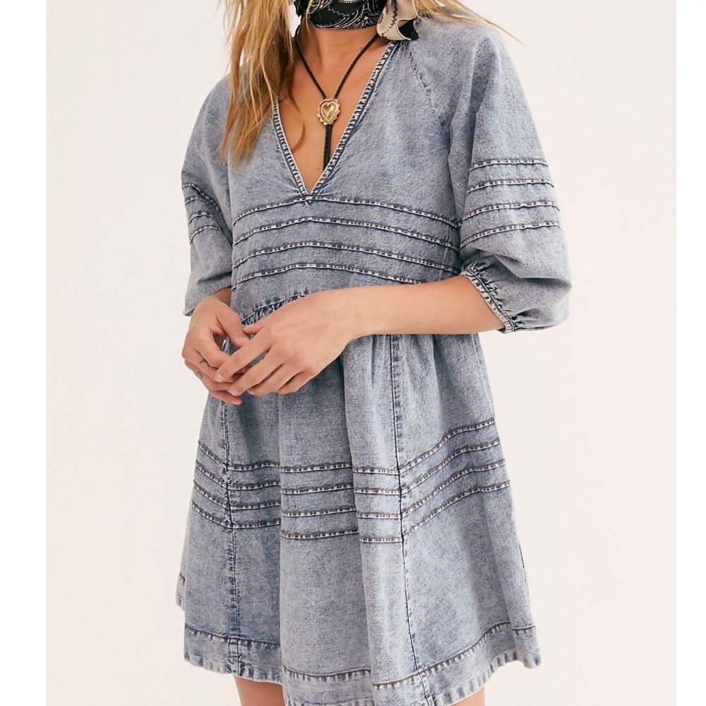 Free People Sweet Surrender Denim Mini Dress